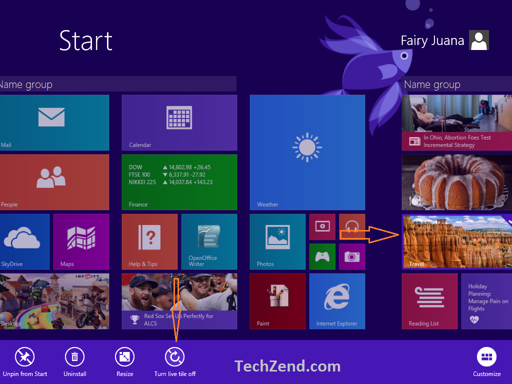 Disable Live Tiles of Start Screen in Windows 8.1 2