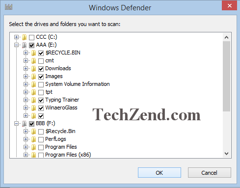 Windows Defender Scan for Some Folders and Files3B