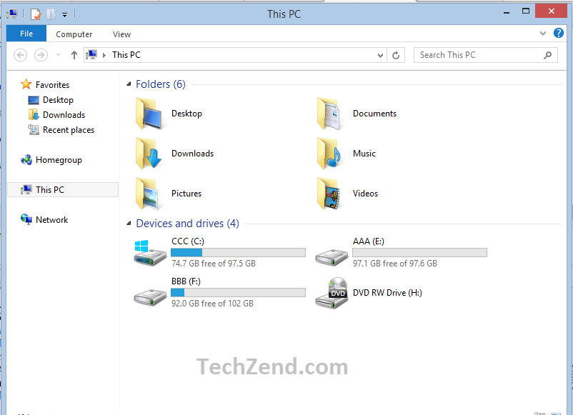 Windows Explorer in Windows 8.1