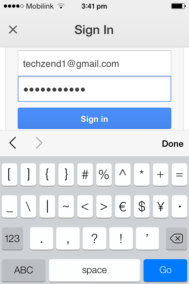 Sign-in Google drive