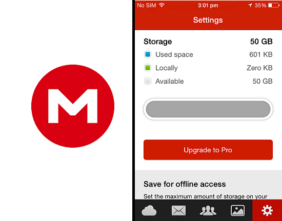 Mega iOS app (50GB free Cloud Storage)