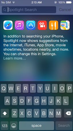 Spotlight Search - iOS 8